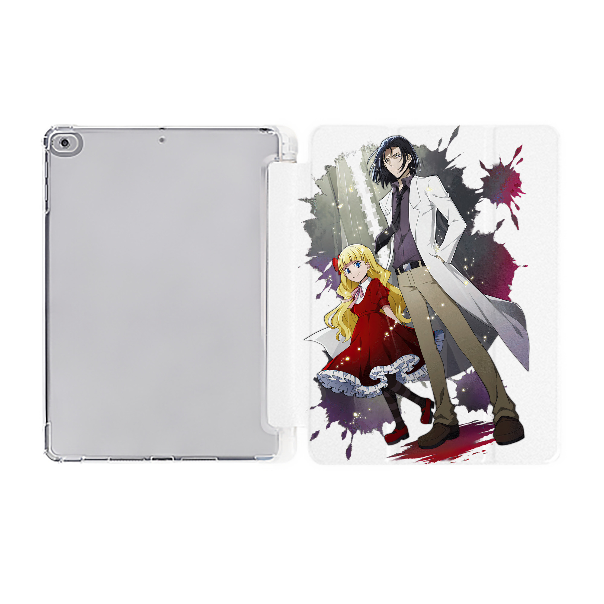（画像用） 文豪ストレイドッグス Bungo Stray Dogs IPad ケース ペン収納付き 三つ折りスタンド PUレザー×シリコン 対応機種9.5/10.5/10.9インチ